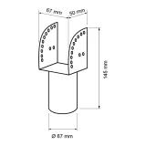 ADAPTATOR O65 MM PENTRU LAMPI STRADALE: LUT2202045, LUT2203045 — imagine 3