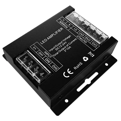 AMPLIFICATOR BANDA LED RGB 3X10A, 360W (12V DC), 12-24V DC