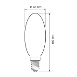 Bec LED tip con, 5W, E14, lumina calda (**Cantitate minima comanda: 10 buc**) — imagine 2