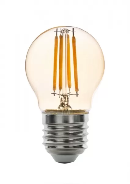 Bec LED cu filament dimabil, amber 4W, E27, 2500K, 220-240V AC