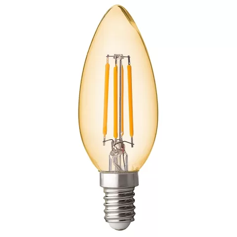 Bec LED cu filament dimabil, tip lumanare, 4W, E14, 2500K, 220-240V AC