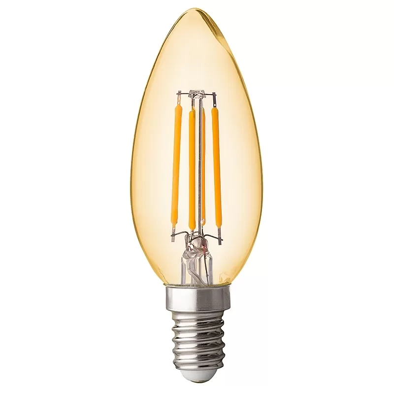 Bec LED cu filament dimabil, tip lumanare, 4W, E14, 2500K, 220-240V AC