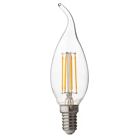 Bec LED cu filament dimabil, tip flacara, 4W, E14, 4200K, 220-240V AC