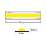 Banda LED profesionala 11W/m, 1800K, 24V DC, 480LEDs/m, COB, 5m, amber, IP20 — imagine 4