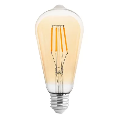 Bec LED glob cu filament dimabil, 4W, E27, 2500K, 220-240V AC, Chihlimbar