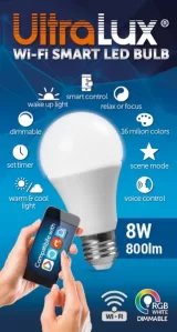 Bec inteligent LED, 8W, E27, RGB+4200K, 270°, 220-240V AC — imagine 3