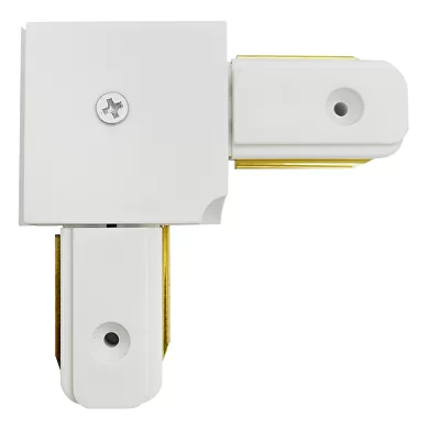 Conector de colt pentru sina, 2 pini, alb