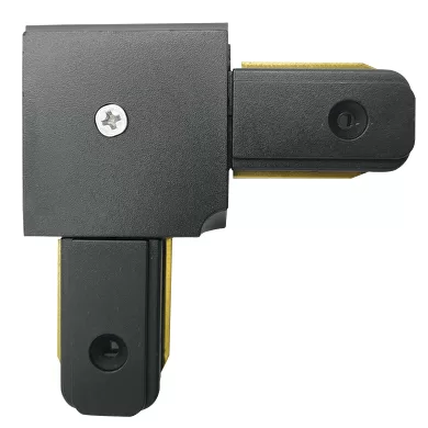 Conector colt pentru sina, 2 pini, negru