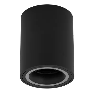 Corp de iluminat pentru montaj aparent, GU10, IP20, rotund, fix, negru