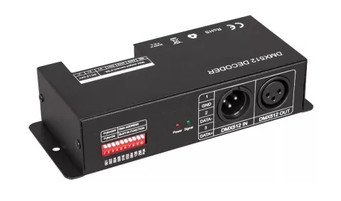 Controller DMX pentru iluminat LED RGB, 24A, 12-24V DC, 288W