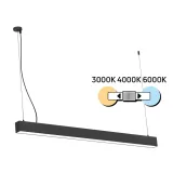 Corp de iluminat liniar LED CCT conectabil, negru, 1,2 m, 40 W — imagine 1