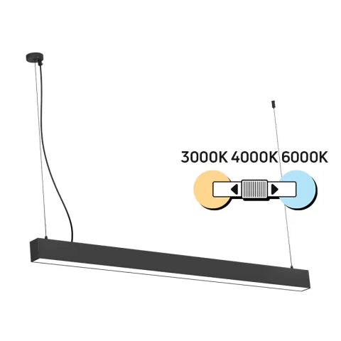 Corp de iluminat liniar LED CCT conectabil, negru, 1,2 m, 40 W