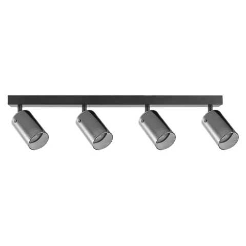 Corp de iluminat, sticla, 4XGU10, 220-240V AC, IP20, negru