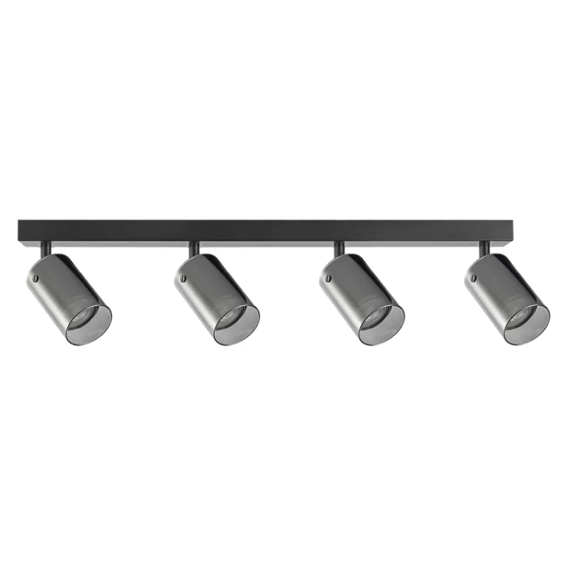 Corp de iluminat, sticla, 4XGU10, 220-240V AC, IP20, negru