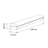 Lampa LED industriala PC, 220V, 1,50m, 54W, 5000K, IP66 — imagine 2