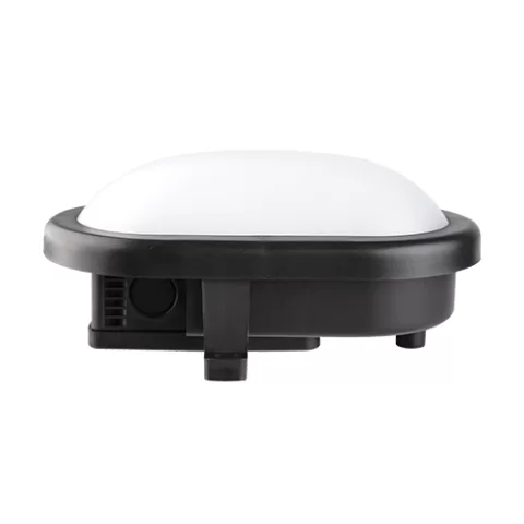 Lampa LED de tavan, 10W, rama neagra, ovala, SMD2835, 4200K, IP44