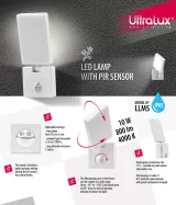 Lampa LED pentru exterior cu senzor PIR, 10W, 4000K, IP65 — imagine 4