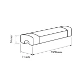 Lampa LED industriala 220V, 1,50 m, 50W, 5000K, IP65 — imagine 3