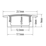 Profil aluminiu pentru benzi flexibile LED, 3m - Comenzi sub 25 buc/bax: ridicare din depozit — imagine 2