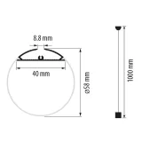 PROFIL ALUMINIU PENTRU BENZI LED DIFUZOR-CILINDRU 60mm 2m — imagine 2