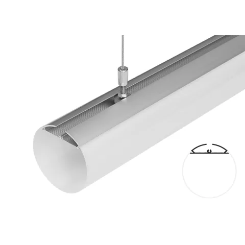 PROFIL ALUMINIU PENTRU BENZI LED DIFUZOR-CILINDRU 60mm 2m