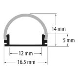 PROFIL ALUMINIU PENTRU BENZI LED SEMICILINDRIC 2m — imagine 2