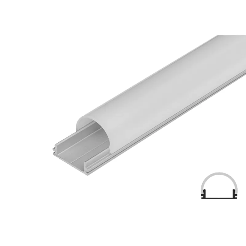 PROFIL ALUMINIU PENTRU BENZI LED SEMICILINDRIC 2m