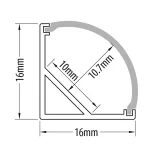 Profil aluminiu pentru benzi LED flexibile, unghiular, 3m - Comenzi sub 25 buc/bax: ridicare din depozit — imagine 2