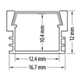 Profil aluminiu pentru benzi LED flexibile, adanc, 2 m — imagine 2