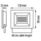 PROIECTOR LED SLIM, 20W, LUMINA RECE — imagine 3