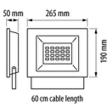 Proiector LED SLIM, SMD2835, 100W, 6000K, IP65 — imagine 2