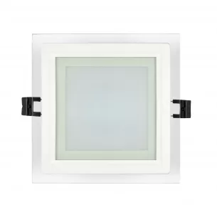 Panou LED cu sticla, incastrabil, patrat, 18W, SMD2835, lumina neutra, IP44