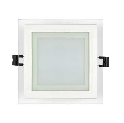 Panou LED cu sticla, incastrabil, patrat, 6W, SMD2835, lumina neutra, IP44