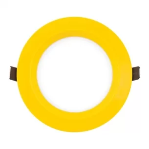 PANOU LED INCASTRABIL ROTUND 6W RAMA GALBENA LUMINA CALDA