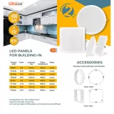 Panou LED rotund incastrat 220-240V AC120 24W 4000K — imagine 3