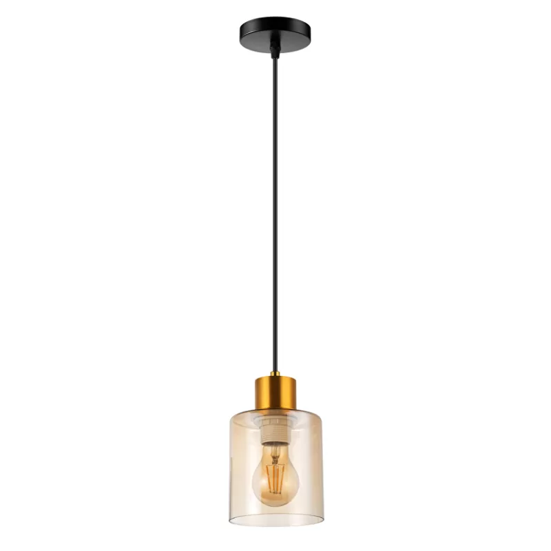 Pendul sticla, 1m, E27, 220-240V AC, auriu