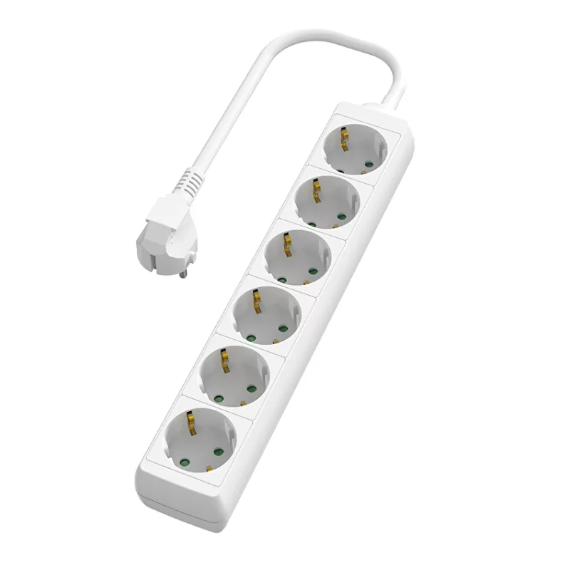 Prelungitor alb cu 6 prize Schuko, 3 metri