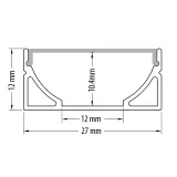 Profil aluminiu pentru benzi LED flexibile, lat, 2m — imagine 2