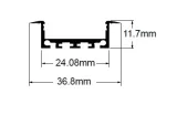 PROFIL ALUMINIU PENTRU BENZI LED LAT/ADANC 2m — imagine 2