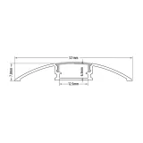 Profil aluminiu pentru benzi LED, profil de trecere, 2m — imagine 2