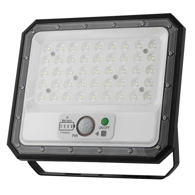 Proiector LED solar cu senzor PIR, 90°, 10W, 5500K, IP65