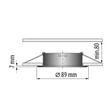 Rama incastrabila fixa pentru spot tavan, IP44, corp sticla si aluminiu — imagine 3