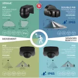 Senzor de miscare PIR pentru montare aparenta, 180 grade, 12m, IP44, negru — imagine 3