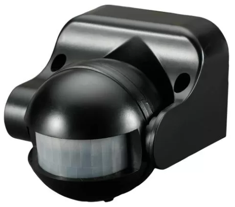 Senzor de miscare, orientabil, negru, IP44