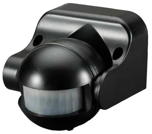 Senzor de miscare, orientabil, negru, IP44