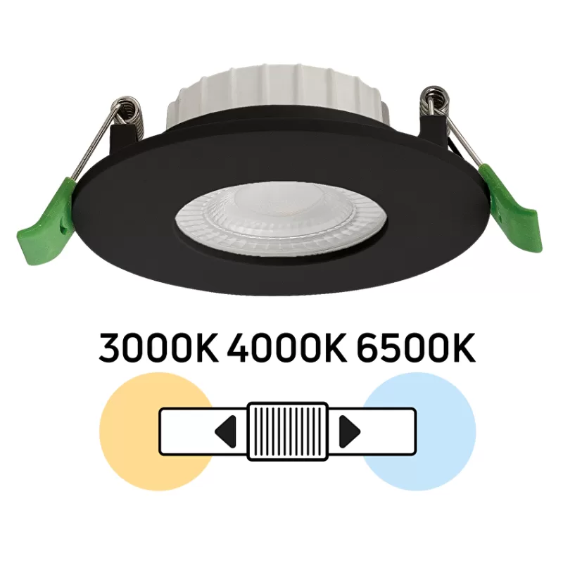 Spot negru LED dimabil 6W, 3000K/4000K/6500K, 220-240V AC, IP44