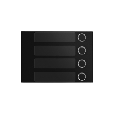 Panou negru ALPHA cu 4 butoane Interfonie, Interfoane cladiri, Module Alpha
