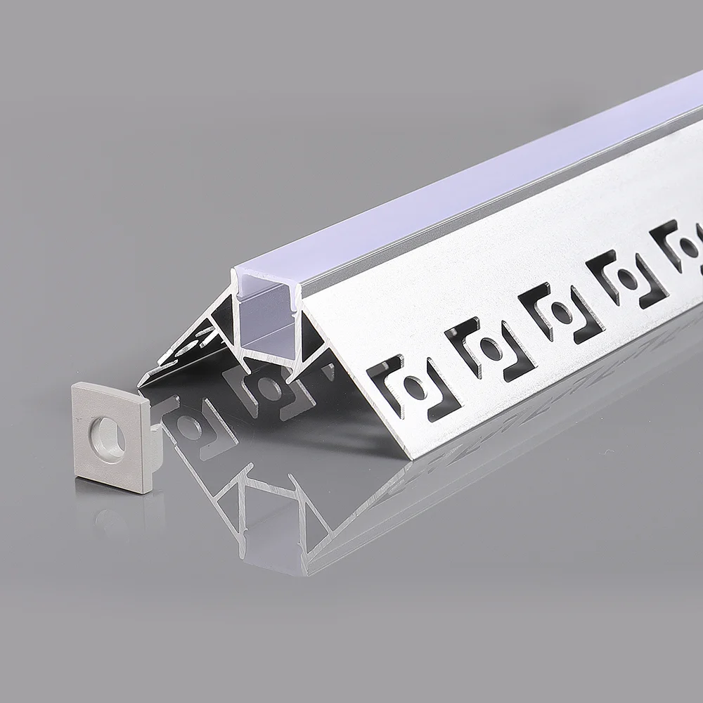 Profil Aluminiu pentru Bandă LED Îngropat 2m 53.5x23.5mm Gri cu Capac Alb Optonica