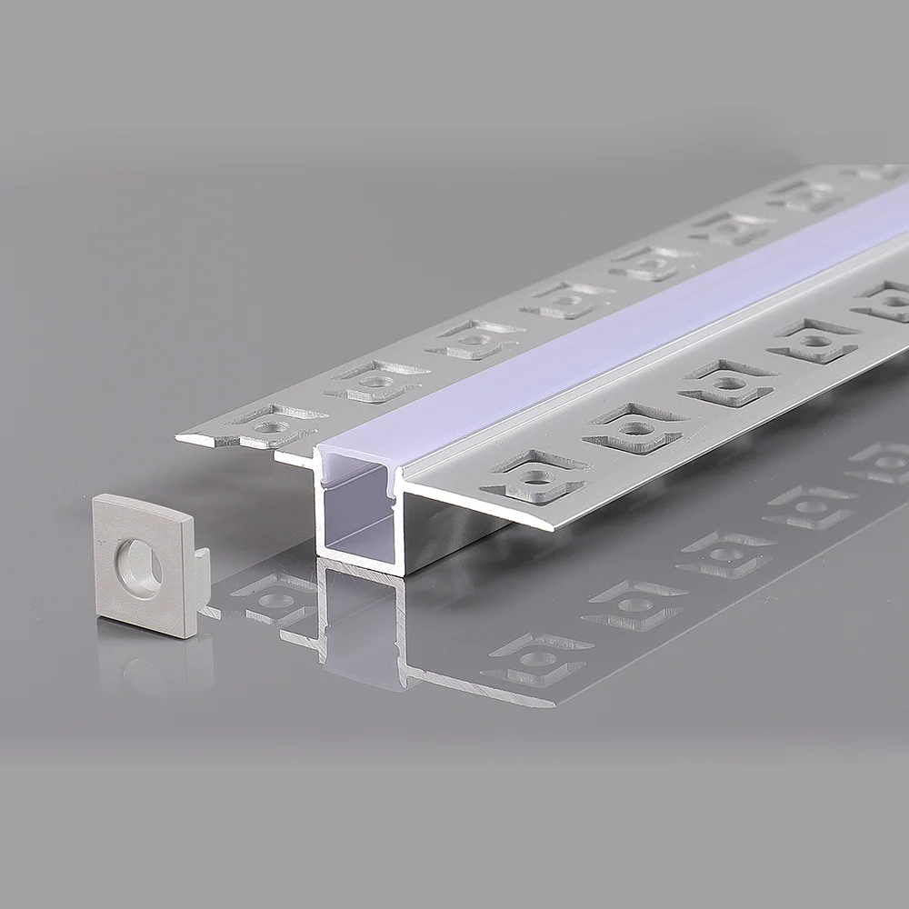 Profil Aluminiu pentru Bandă LED Încastrat 2m Gri Optonica