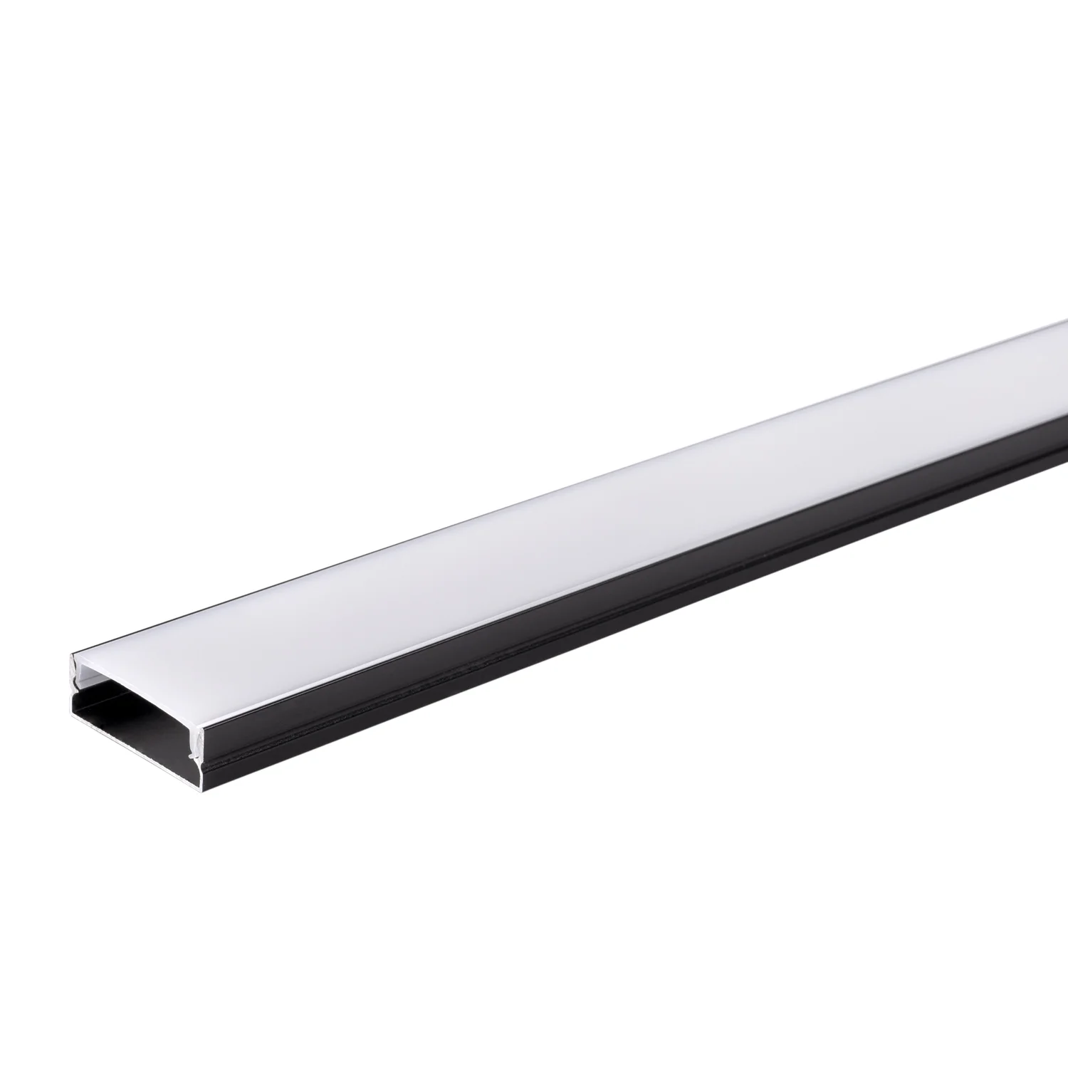 Profil Aluminiu pentru Bandă LED 2m 30x10mm Negru cu Capac Alb Optonica